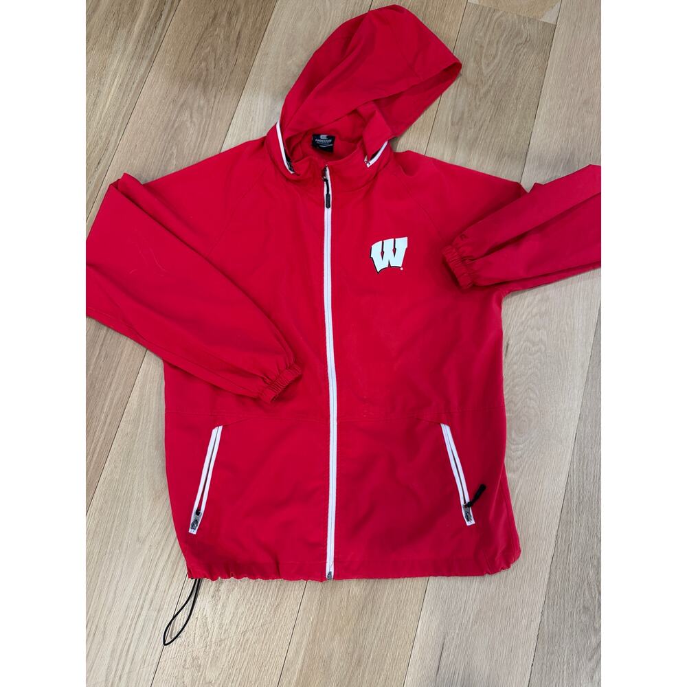 Mens Colosseum Wisconsin Badgers NCAA Zip Up Windbreaker Jacket Large